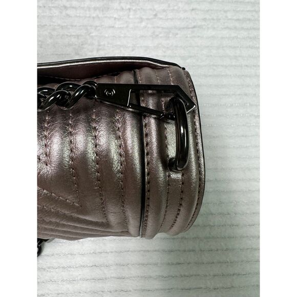 REBECCA MINKOFF Quilted Love Crossbody Bag Pink Metallic Small - Picture 5 of 10